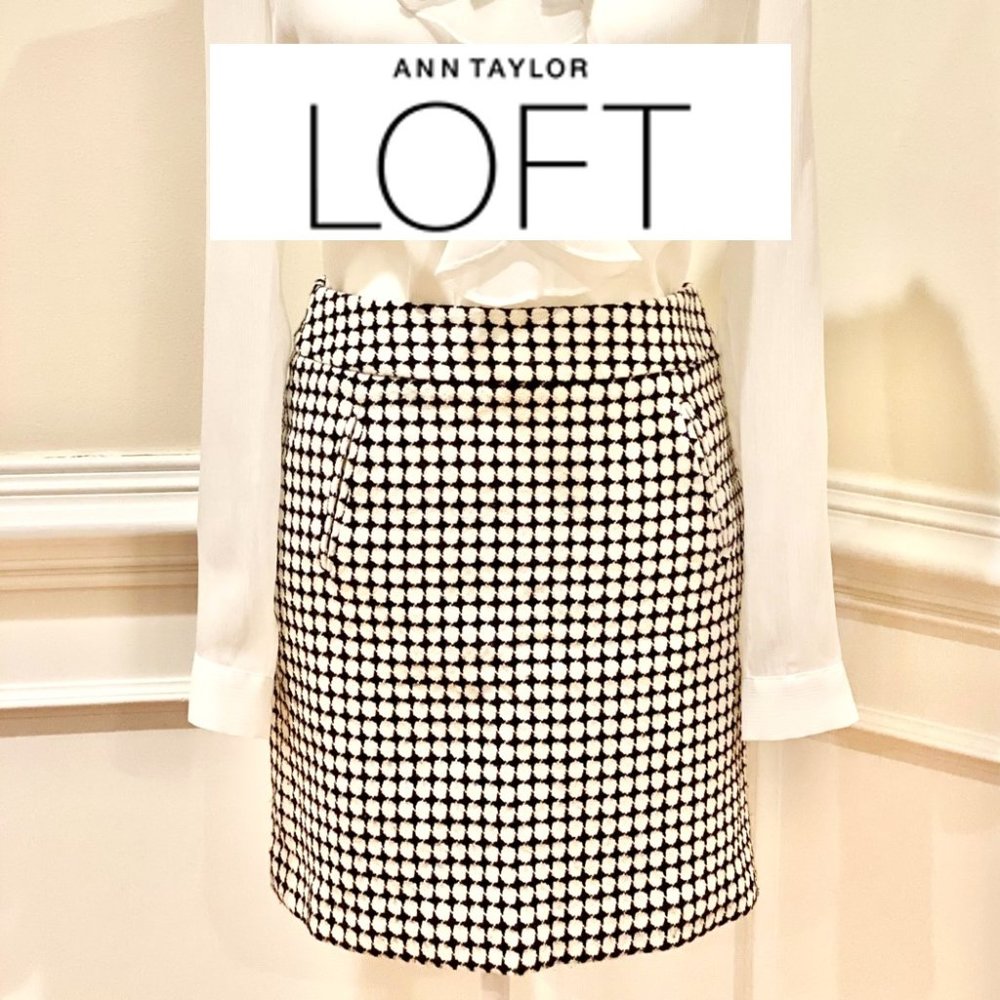 Ann Taylor Loft tweed mini pencil skirt, Size 2